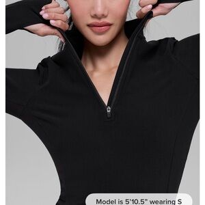 ALO Yoga Black Mock Neck Half-Zip Top